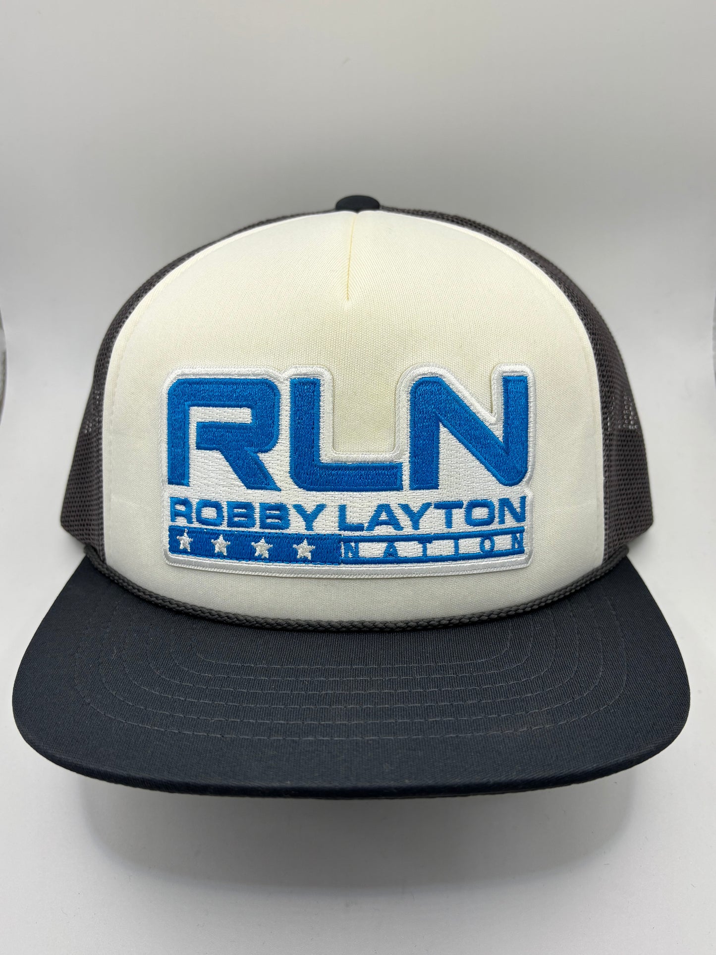 Charcoal/White RLN-Blue Foam Trucker