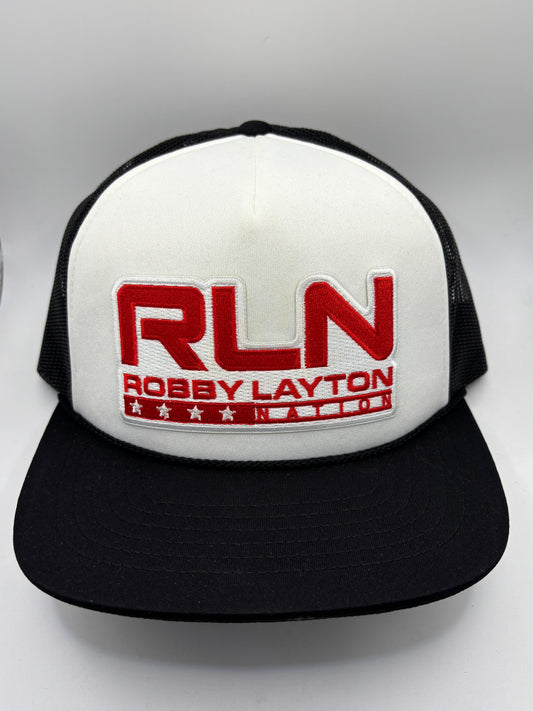 Black/White RLN-Red Foam Trucker