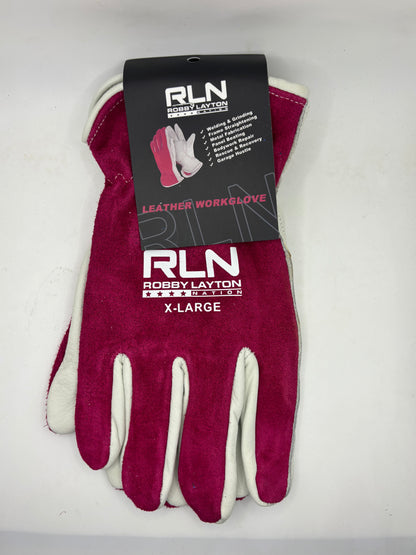 ALL NEW Robby Layton Premium Leather Work Glove! PINK