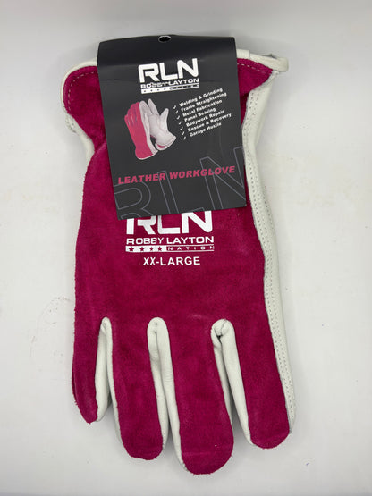 ALL NEW Robby Layton Premium Leather Work Glove! PINK