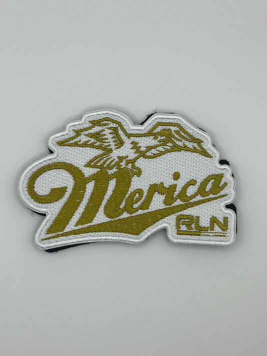 Merica Gold Embroidered Velcro Patch