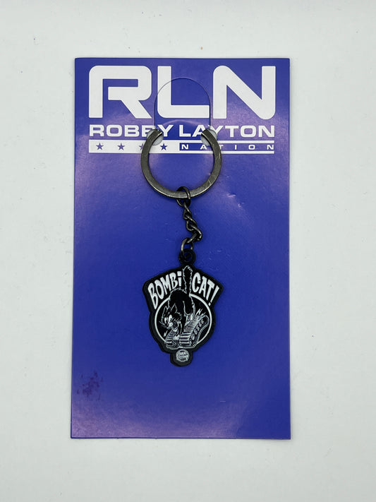 Bombi Cat Metal Keychain