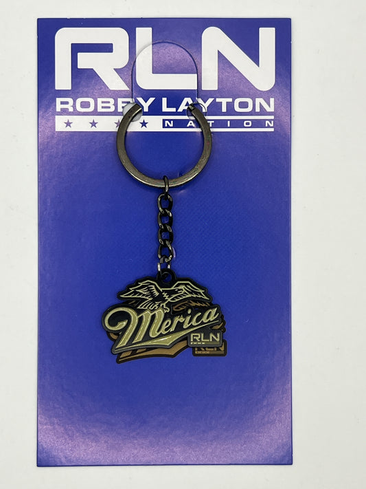Gold Merica Metal Keychain!
