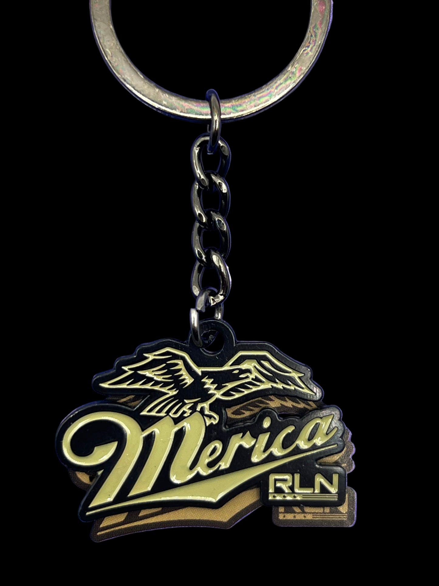 Gold Merica Metal Keychain!