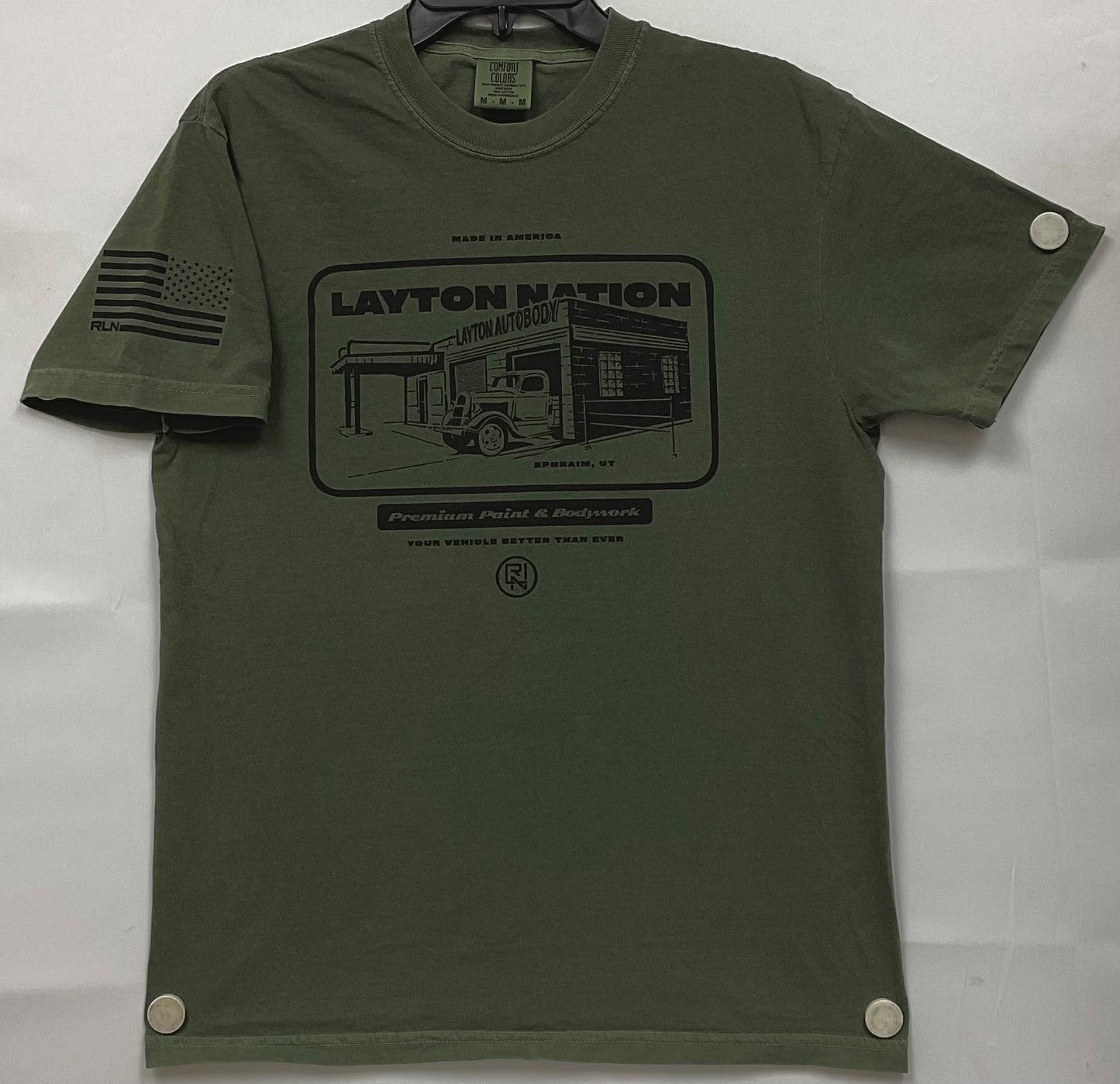 RLN OLD SCHOOL SHOP TEE GREEN