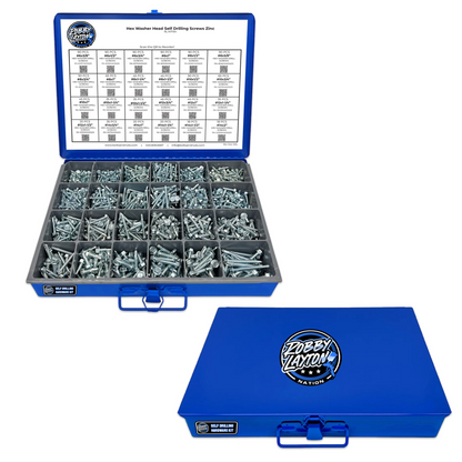Inch Hex Washer Head Self Drilling Screws Assortment - 1312 Piece